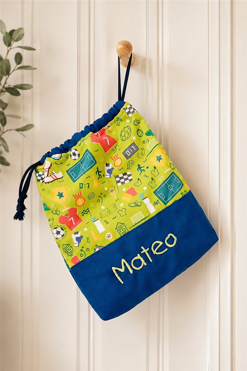 Bolsita de fútbol personalizada, hecho a mano