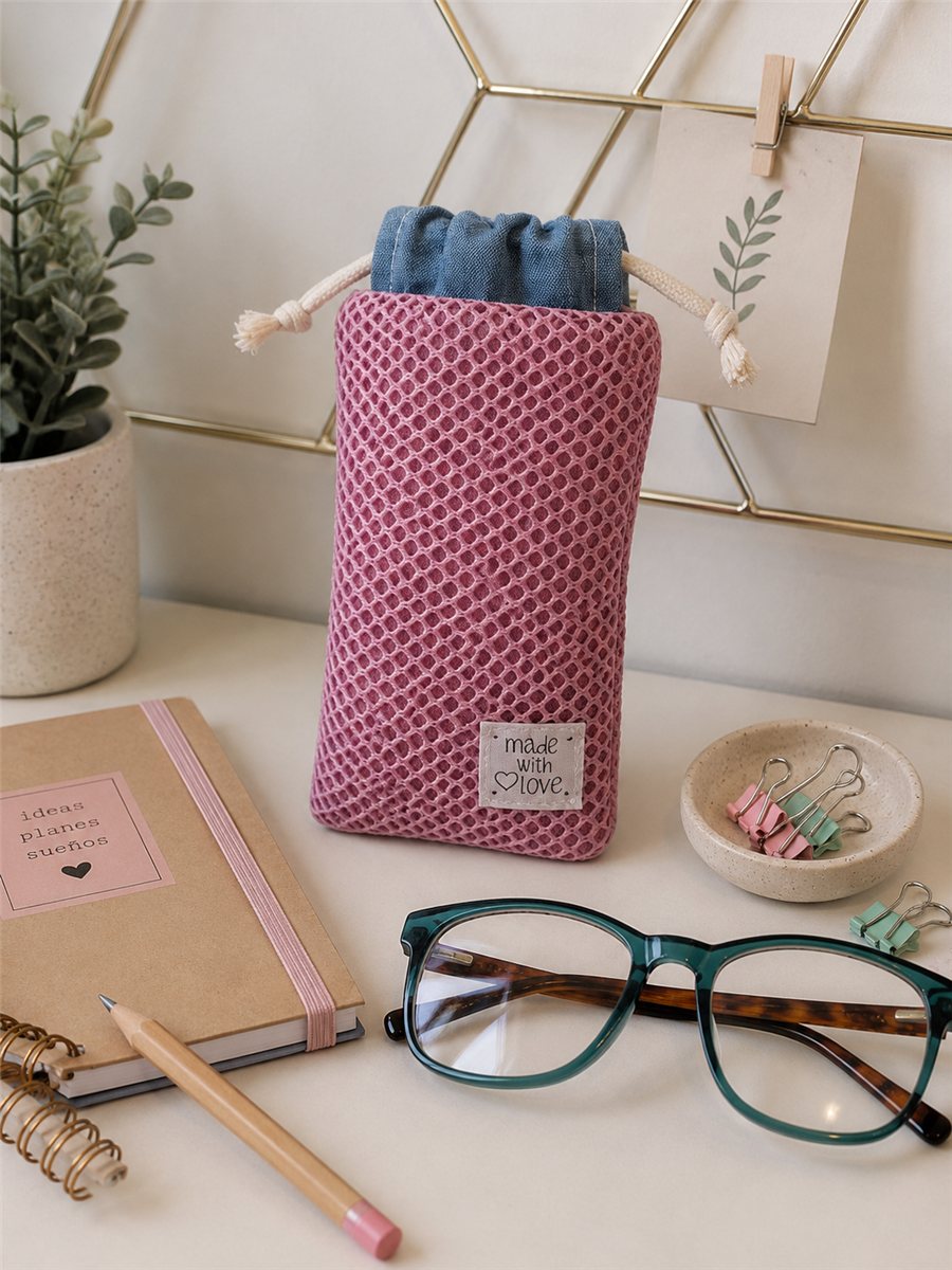 Funda de gafas de tela hecha a mano