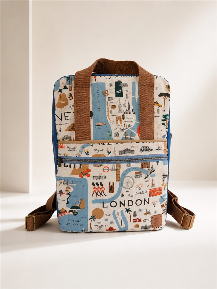 Mochila con estampado de mapa de ciudades
