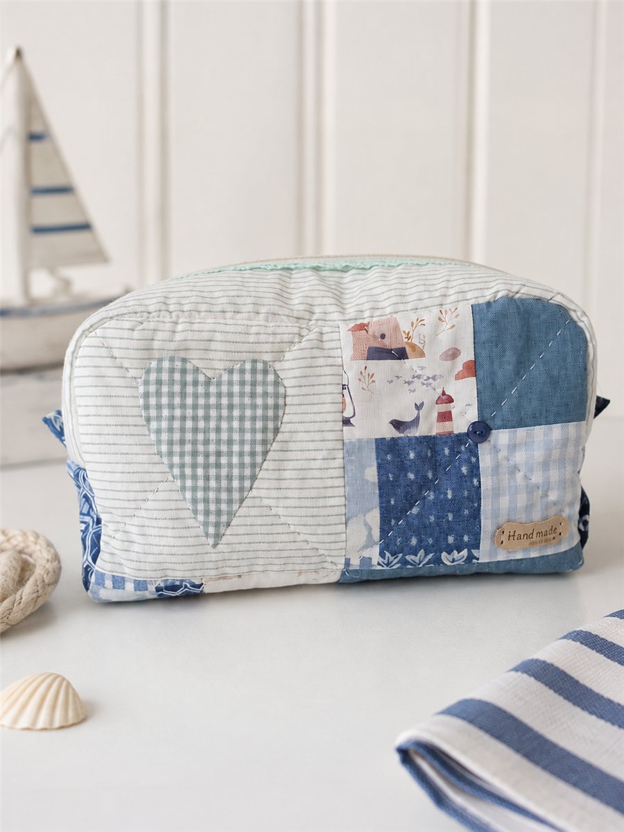 Neceser grande marinero de patchwork hecho a mano