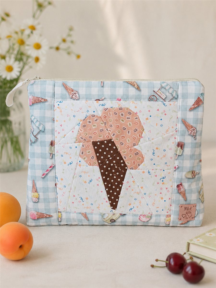 Neceser de verano de patchwork hecho a mano